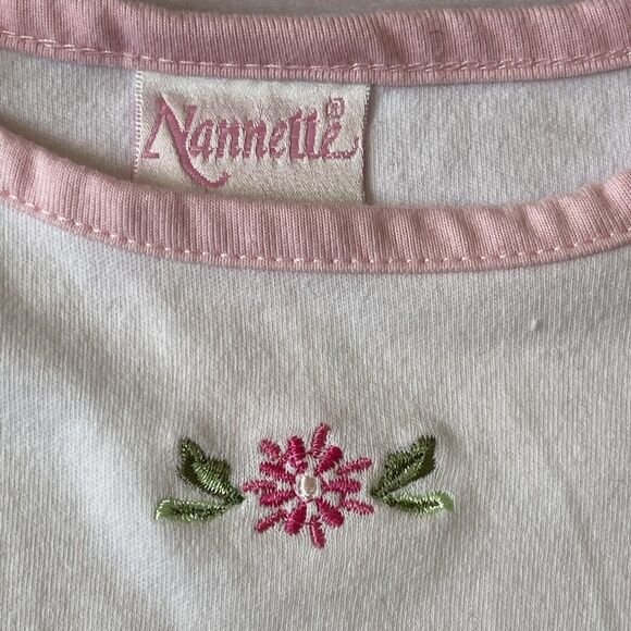 Nannette Baby Girl 2 Piece Bodysuit & Pink Floral Pants Set 0‑3M 100% Cotton - Picture 7 of 13